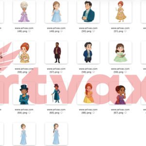 Cute Watercolor Regency Clipart Bundle