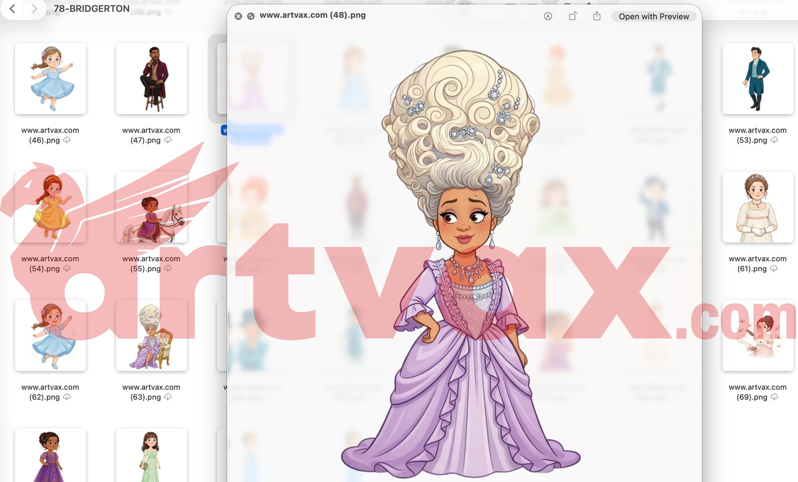 Cute Watercolor Regency Clipart Bundle