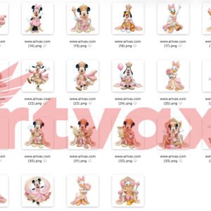 Royal Pink Mouse PNG Bundle