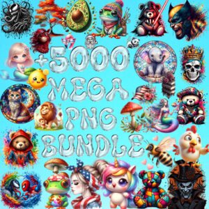 5000+ Mega PNG Bundle | Ultimate Sublimation Graphics Pack | Cartoon Animals & Superhero Clipart | Watercolor Unicorn & Mermaid PNG | Massive Digital Design Library | Instant Download Commercial Assets