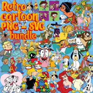 Retro Cartoon PNG SVG Bundle