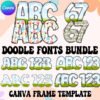 Doodle Fonts Canva Frame Bundle