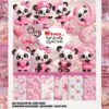 Cute Pink Panda PNG Bundle