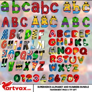 Superhero Alphabet PNG