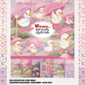 Pink Duckling PNG Bundle