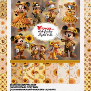 Festa Junina PNG Sunflower Mickey and Friends