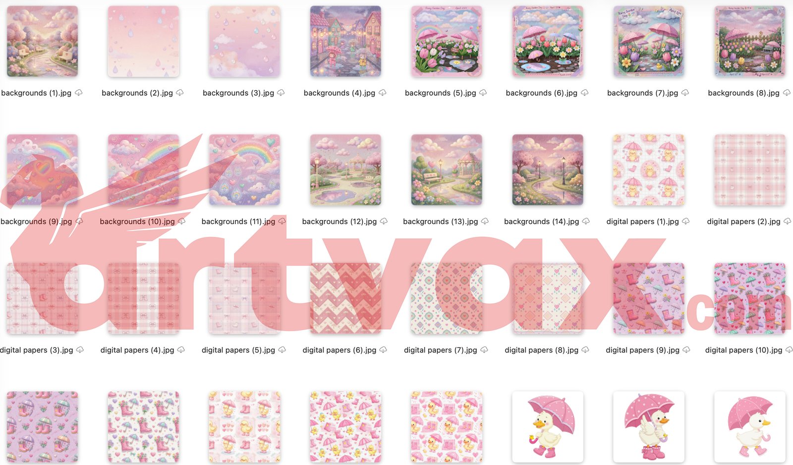 Pink Duckling PNG Bundle
