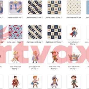 Watercolor Royal Princes PNG Bundle
