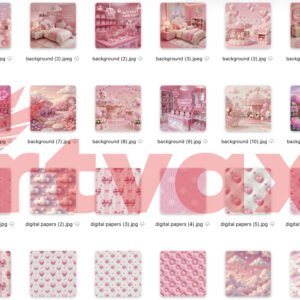 Cute Pink Panda PNG Bundle