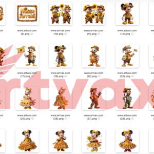 Festa Junina PNG Sunflower Mickey and Friends