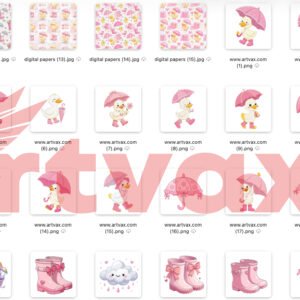 Pink Duckling PNG Bundle