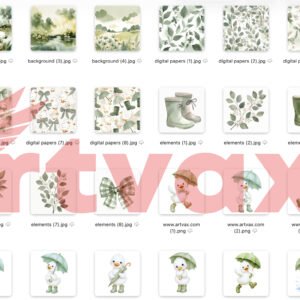 Watercolor Duckling PNG Bundle