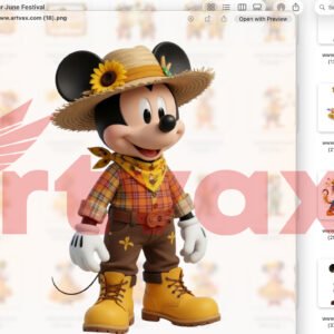 Festa Junina PNG Sunflower Mickey and Friends