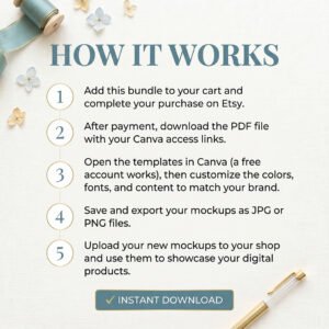 Alternative view of Etsy Listing Mockup Bundle | Canva Editable Mockups for Digital Products | MRR PLR Digital Product Templates | Aesthetic Shop Listing Mockups | Planner Workbook eBook Mockups | Master Resell Rights Included
