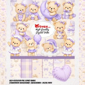 Teddy Bear Clipart Bundle PNG