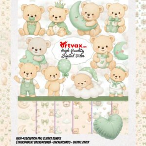 Teddy Bear Clipart Bundle PNG