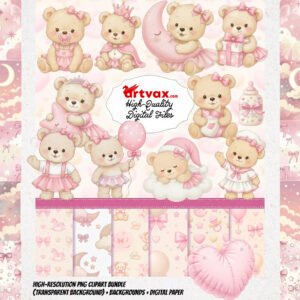 Teddy Bear Clipart Bundle PNG