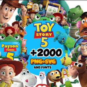 2000+ New Toy Story 5 PNG Bundle, 3D Woody Buzz Lightyear Clipart, Jessie PNG,Alphabet, Toy Story Birthday Shirt Design, Toy Story Clipart