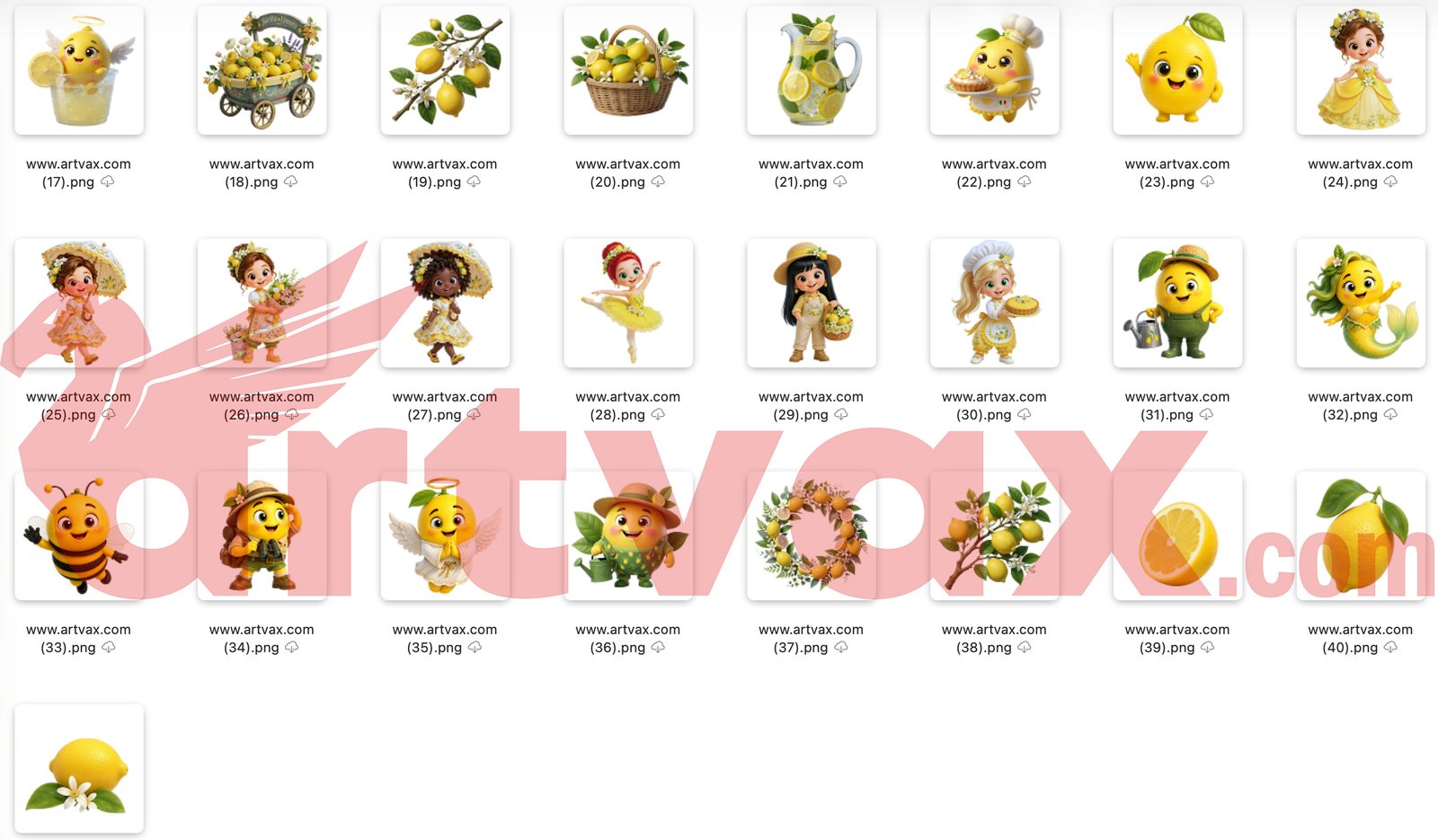 Lemon Clipart Bundle PNG