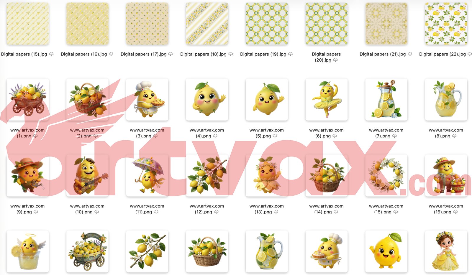 Lemon Clipart Bundle PNG