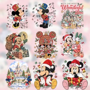 Retro Christmas Character PNG Bundle, Vintage Holiday Friends Clipart, Santa Christmas Digital Designs